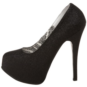 Nero Scintillare 14,5 cm Burlesque TEEZE-31G Platform Calzature Dcollet