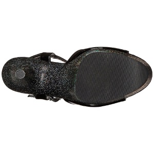 Nero Scintillare 20 cm FLAMINGO-809MG Platform Scarpe Tacchi Alti