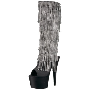 Nero Strass 18 cm ADORE-2024RSF stivali con frange donna tacco altissime