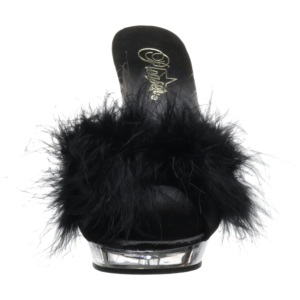 Nero Trasparente 13 cm Fabulicious LIP-101-8 Plateau Mules Alte