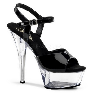 Nero Trasparente 15 cm Pleaser KISS-209 Plateau Tacchi Alti a Spillo