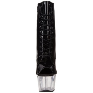 Nero Trasparente 18 cm ADORE-1021 stivaletti con plateau suola donna