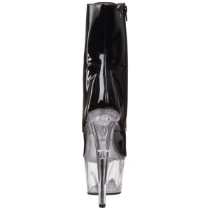 Nero Trasparente 18 cm ADORE-1021 stivaletti con plateau suola donna