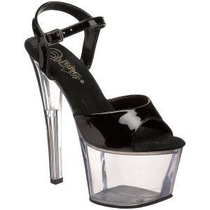 Nero Trasparente 18 cm Pleaser SKY-309 Plateau Tacchi Alti a Spillo