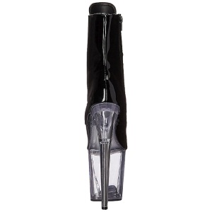 Nero Trasparente 20 cm FLAMINGO-1021 stivaletti con plateau suola donna