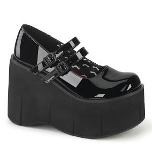 Nero Vegano 11,5 cm DemoniaCult KERA-08 scarpe dcollet mary jane plateau