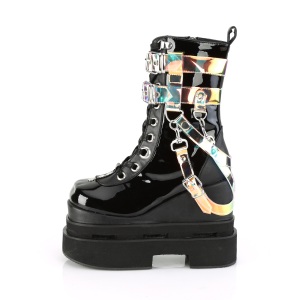 Nero Vegano 12,5 cm ETERNAL-115 demonia stivaletti zeppa altissima