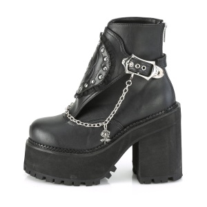 Nero Vegano 12 cm ASSAULT-55 stivaletti lolita con tacco spesso e plateau