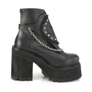 Nero Vegano 12 cm ASSAULT-55 stivaletti lolita con tacco spesso e plateau