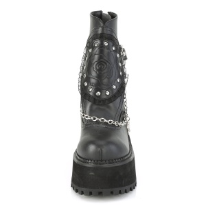Nero Vegano 12 cm ASSAULT-55 stivaletti lolita con tacco spesso e plateau