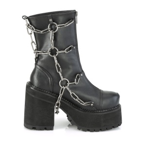 Nero Vegano 12 cm ASSAULT-66 stivaletti lolita con tacco spesso e plateau