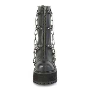 Nero Vegano 12 cm ASSAULT-66 stivaletti lolita con tacco spesso e plateau