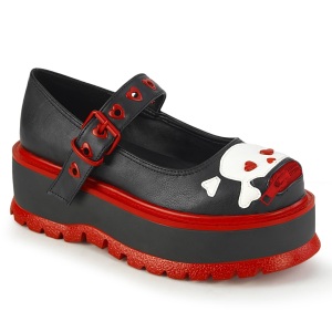 Nero Vegano 5 cm DEMONIA SLACKER-27 scarpe dcollet mary jane plateau