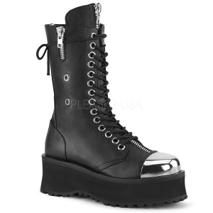 Nero Vegano 7 cm GRAVEDIGGER-14 stivali demoniacult unisex - stivali plateau