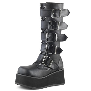 Nero Vegano 8,5 cm TRASHVILLE-518 stivali demonia unisex - stivali plateau