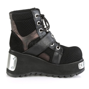 Nero Vegano 9 cm SCENE-53 stivaletti lolita con plateau