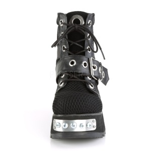 Nero Vegano 9 cm SCENE-53 stivaletti lolita con plateau