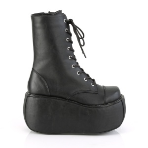 Nero Vegano 9 cm VIOLET-120 stivaletti demoniacult con plateau