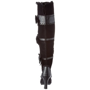 Nero Velluto 9,5 cm GLAM-300 Stivali alti e sopra al ginocchio