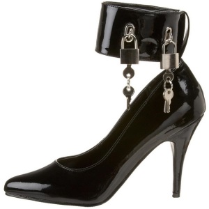 Nero Vernice 10,5 cm VANITY-434 scarpe dcollet con tacchi bassi
