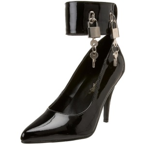 Nero Vernice 10,5 cm VANITY-434 scarpe dcollet con tacchi bassi