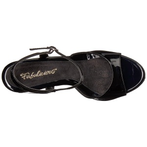 Nero Vernice 12 cm FLAIR-409 Sandali Donna con Tacco