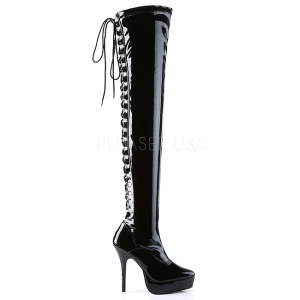 Nero Vernice 13,5 cm INDULGE-3063 Stivali alti e sopra al ginocchio