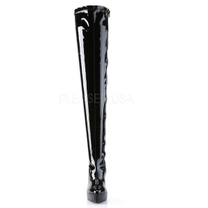 Nero Vernice 13,5 cm INDULGE-3063 Stivali alti e sopra al ginocchio
