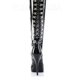 Nero Vernice 13,5 cm INDULGE-3063 Stivali alti e sopra al ginocchio