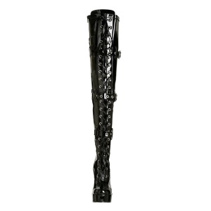 Nero Vernice 13 cm ELECTRA-3028 Stivali alti e sopra al ginocchio