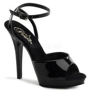 Nero Vernice 13 cm Fabulicious LIP-125 Plateau High Heels