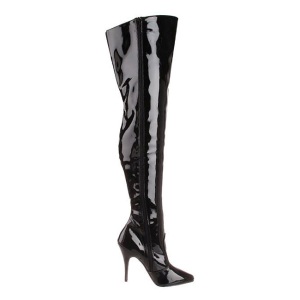 Nero Vernice 13 cm SEDUCE-3010 stivali overknee tacco alto