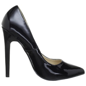 Nero Vernice 13 cm SEXY-20 scarpe tacchi a spillo con punta