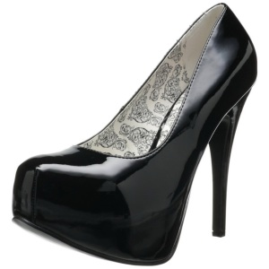 Nero Vernice 14,5 cm Burlesque BORDELLO TEEZE-06 Plateau Scarpe Dcollet
