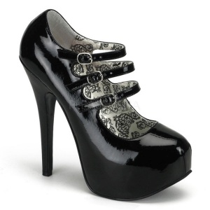 Nero Vernice 14,5 cm Burlesque TEEZE-05 Scarpe da donna con tacco altissime