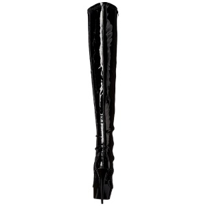 Nero Vernice 15,5 cm DELIGHT-3000 Stivali alti e sopra al ginocchio