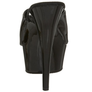 Nero Vernice 15,5 cm DELIGHT-601 Plateau Mules Alte