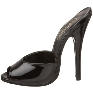 Nero Vernice 15 cm DOMINA-101 Ciabattina Tacchi Alti