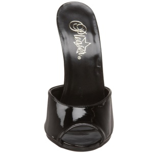 Nero Vernice 15 cm DOMINA-101 Ciabattina Tacchi Alti