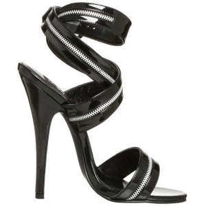 Nero Vernice 15 cm DOMINA-119 Sandali high heels con tacchi