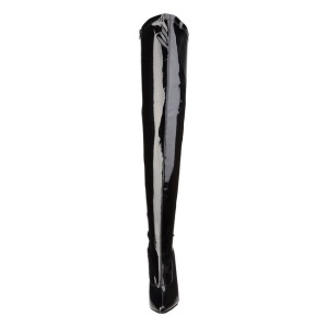 Nero Vernice 15 cm DOMINA-3000 Stivali alti e sopra al ginocchio