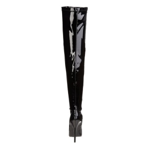 Nero Vernice 15 cm DOMINA-3000 Stivali alti e sopra al ginocchio