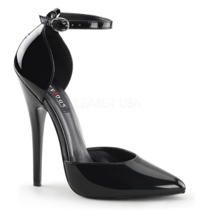 Nero Vernice 15 cm DOMINA-402 scarpe dcollet con tacchi bassi