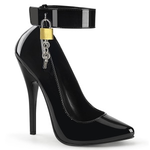 Nero Vernice 15 cm DOMINA-432 Tacchi altissimi da uomo