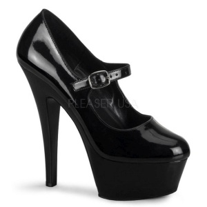 Nero Vernice 15 cm KISS-280 Scarpe da donna con tacco altissime