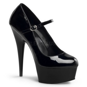 Nero Vernice 15 cm PLEASER DELIGHT-687 Plateau Scarpe Dcollet