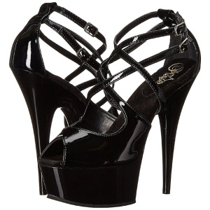Nero Vernice 15 cm Pleaser DELIGHT-612 Plateau Scarpe Dcollet