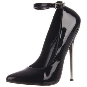 Nero Vernice 16 cm DAGGER-12 Fetish Scarpe Dcollet