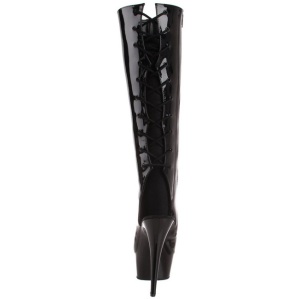 Nero Vernice 16 cm DELIGHT-2018 Stivali Donna Plateau