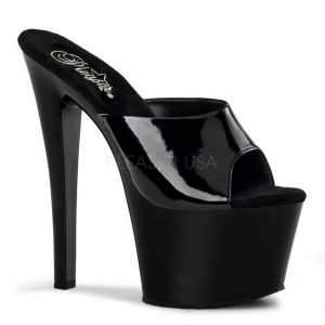 Nero Vernice 18 cm PLEASER SKY-301 Plateau Mules Alte